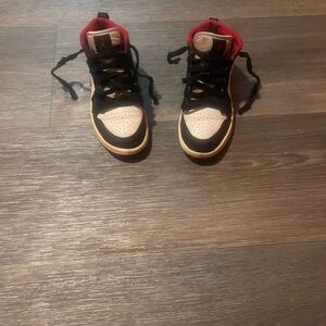 Nike Black and Red High-Top Sneakers